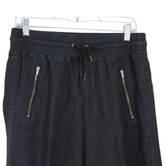 Athleta Cabo Linen Wide Leg Pants Womens Size 8 Black Casual Trousers - Picture 5 of 8